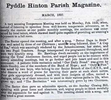 Parish Magazine extract 1897