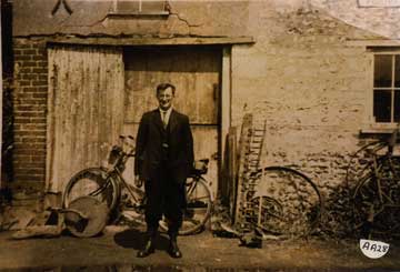 Fred Way's son Bill outside the forge in the 1930s